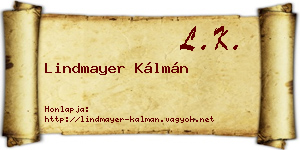 Lindmayer Kálmán névjegykártya