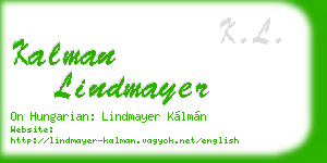 kalman lindmayer business card